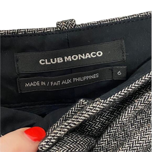 Club Monaco Gray Herringbone/Twill Weave Shorts - Picture 3 of 5